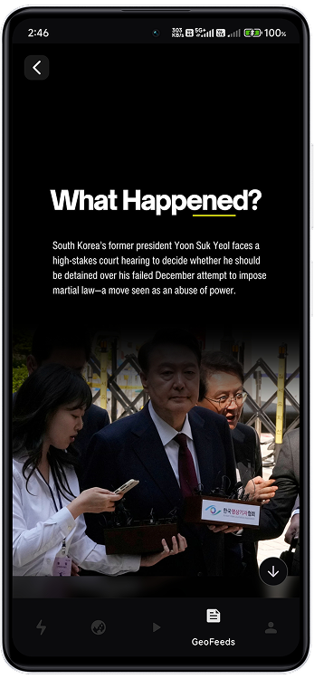 Events screen showing top global events
