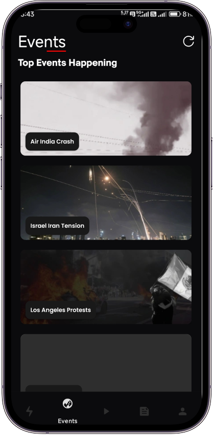 Events screen